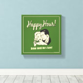Happy Hour: Drink tot hij klaar is Canvas Afdruk (Insitu (Houten vloer))