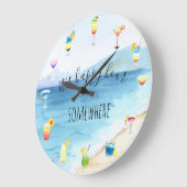 Happy Hour Ergens Tropische cocktail Waterverf Grote Klok (Hoek)