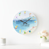 Happy Hour Ergens Tropische cocktail Waterverf Grote Klok (Huis)