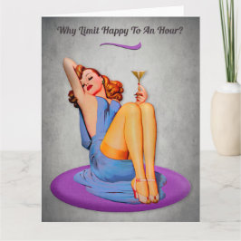 Happy Hour Funny ?Retro Groet Kaart