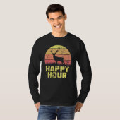 Happy Hour Herten Zonsondergang Jacht 1 T-shirt (Voorkant volledig)