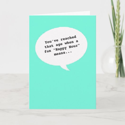 Happy Hour humor krijgt oude grappige verjaardag K Kaart (Voorkant)