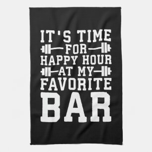 Happy Hour in mijn favoriete bar - Gym Inspirerend Theedoek