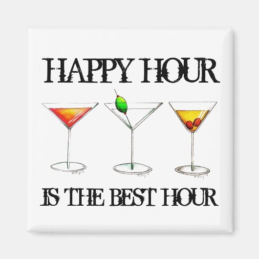 Happy Hour is de Best Hour Mixed Drink Cocktails Magneet (Voorkant)