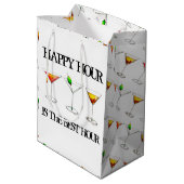 Happy Hour is de Best Hour Mixed Drink Cocktails Medium Cadeauzakje (Achterkant Gekanteld)