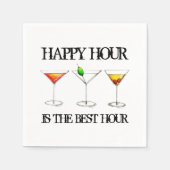 Happy Hour is de Best Hour Mixed Drink Cocktails Servet (Voorkant)