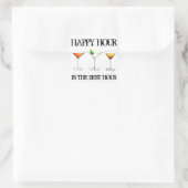Happy Hour is de Best Hour Mixed Drink Cocktails Vierkante Sticker (Tas)