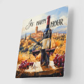 Happy Hour Italiaans Landschap Wijn Kunst Klok (Hoek)