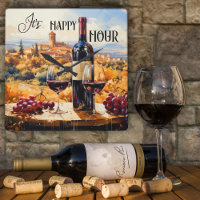 Happy Hour Italiaans Landschap Wijn Kunst Klok