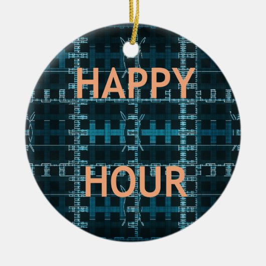 Happy Hour Keramisch Ornament (Voorkant)