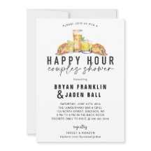 Happy Hour Koppels Douche Bruiloft Douche Invite