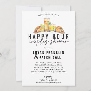 Happy Hour Koppels Douche Bruiloft Douche Invite Kaart