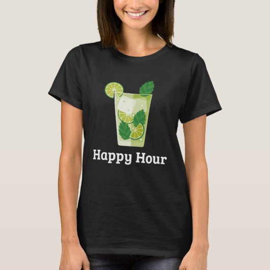 Happy Hour Mojito  Cocktail Drinking Cinco de Mayo T-shirt (Voorkant)