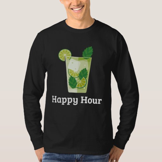Happy Hour Mojito  Cocktail Drinking Cinco de Mayo T-shirt (Voorkant)