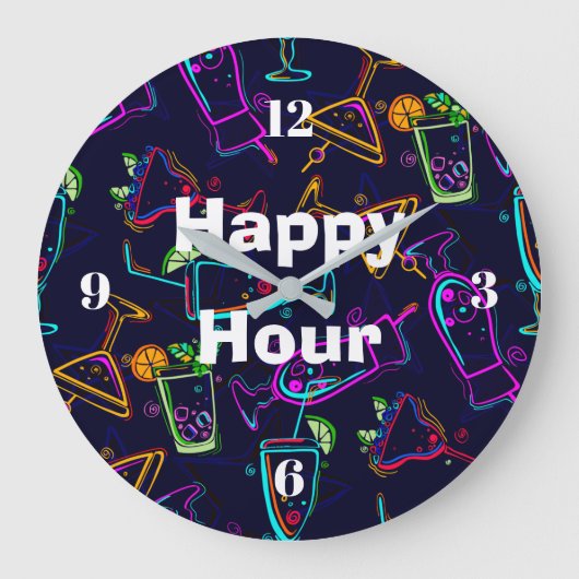 Happy Hour Neon Cocktails Grote Klok (Voorkant)