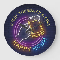 Happy Hour Neon Tekens Stijltekst Bier Stain