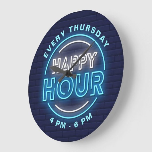 Happy Hour Neon Tekens Stijltekst Grote Klok (Hoek)