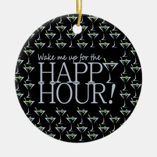 Happy Hour ornament, aanpassen Keramisch Ornament (Voorkant)