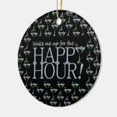 Happy Hour ornament, aanpassen Keramisch Ornament (Links)