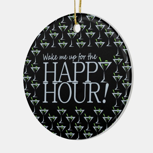 Happy Hour ornament, aanpassen Keramisch Ornament (Links)
