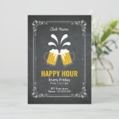 Happy Hour Party Flyer Sjabloon Kaart (Staand voorkant)