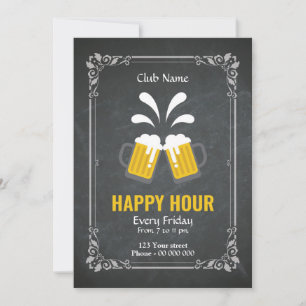 Happy Hour Party Flyer Sjabloon Kaart