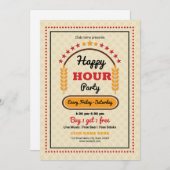 Happy Hour Party Flyer Sjabloon Kaart (Voorkant / Achterkant)