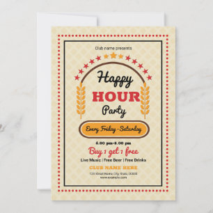 Happy Hour Party Flyer Sjabloon Kaart