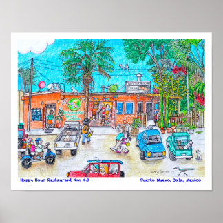 Happy Hour Restaurant Poster
