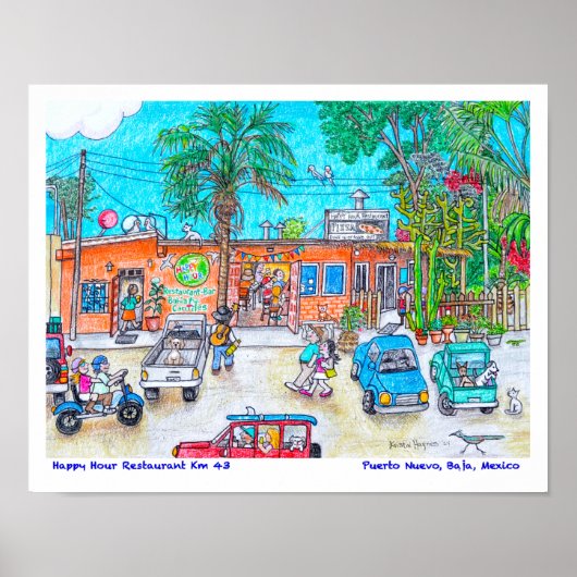 Happy Hour Restaurant Poster (Voorkant)