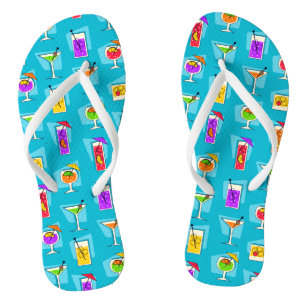 Happy Hour Retro Hawaiian Tropische Drinken aan tw Teenslippers