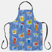Happy Hour Retro Hawaiian Tropische Drinken - blau Schort (Voorkant)