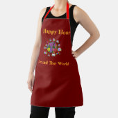 Happy Hour Rond de Wereld Mosterdgeel Schort (Insitu)