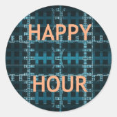 Happy Hour Ronde Sticker (Voorkant)