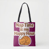 Happy Hour-sluimer – Knuffelkat Tote Bag (Voorkant)