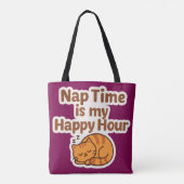 Happy Hour-sluimer – Knuffelkat Tote Bag (Achterkant)
