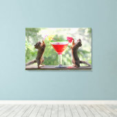 Happy Hour Squirrels Canvas Afdruk (Insitu (Houten vloer))