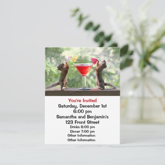 Happy Hour Squirrels Kaart (Staand voorkant)