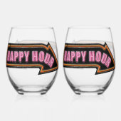 Happy Hour Stemless wijnglazen Wijnglas Zonder Voet (Achterkant)