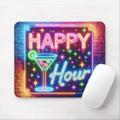Happy Hour teken op regenboog baksteen Muismat (Met muis)
