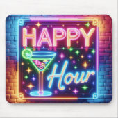 Happy Hour teken op regenboog baksteen Muismat (Voorkant)