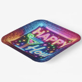 Happy Hour teken op regenboog baksteen Papieren Bordje (Gebogen)