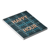 Happy Hour Tekst Blauwe Vector Art Print Notitieblok (Schuin)