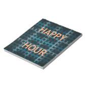 Happy Hour Tekst Blauwe Vector Art Print Notitieblok (Linkerzijde)