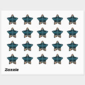 Happy Hour Tekst Blauwe Vector Art Print Ster Sticker (Vel)