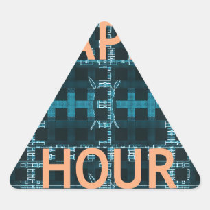 Happy Hour Tekst Blauwe Vector Art Print Sticker
