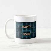 Happy Hour Tekst Blauwe Vector Kunstprint Koffiemok (Links)