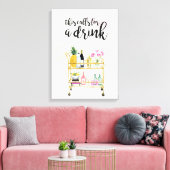 Happy Hour thuis II Canvas Afdruk (Insitu (Woonkamer))
