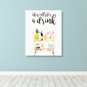 Happy Hour thuis II Canvas Afdruk (Insitu (Houten vloer))