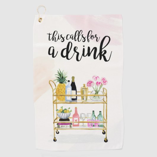 Happy Hour thuis II Golfhanddoek (Voorkant)